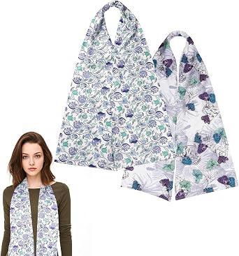 2 Pack Adult Bibs Scarf for Women,Reusable Adult Bibs for Eating with Optional Crumb Catcher, Waterproof Washable