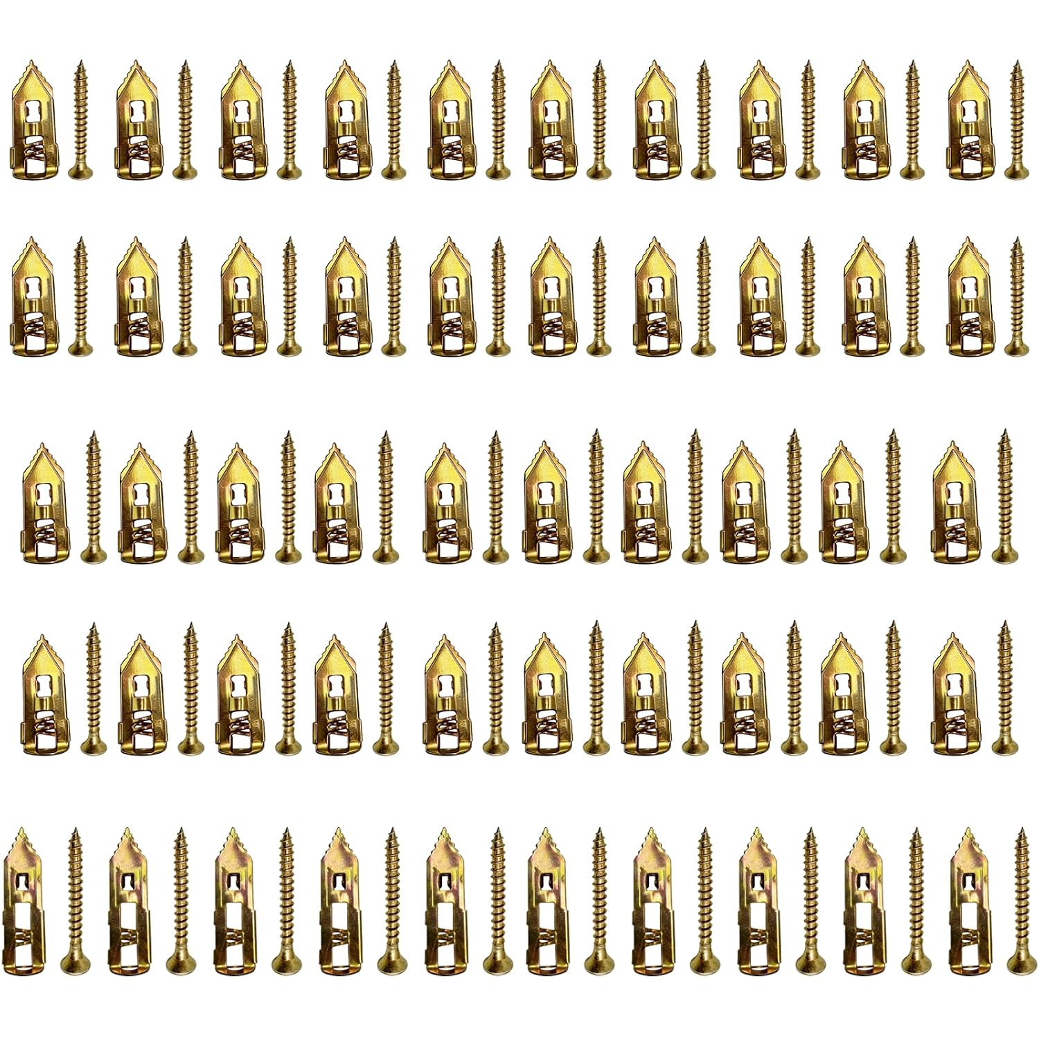 Drywall Anchors with Self-Drilling Screws Kit for Home Decor -3 Size, 50pcs