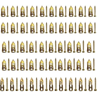 Drywall Anchors with Self-Drilling Screws Kit for Home Decor -3 Size, 50pcs | Sheetrock Wall Anchors & Nails for Hanging Pictures, Book Shelf, Expansion Anchors and Screws SetNo Drill Needed