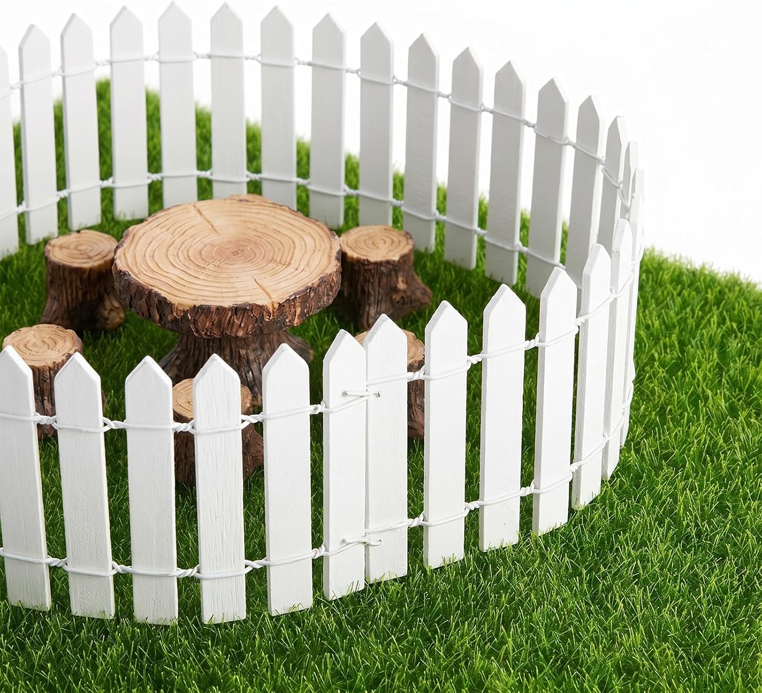 35 Inche Mini Fairy Garden Fence Small Wood Decorative Picket Fence