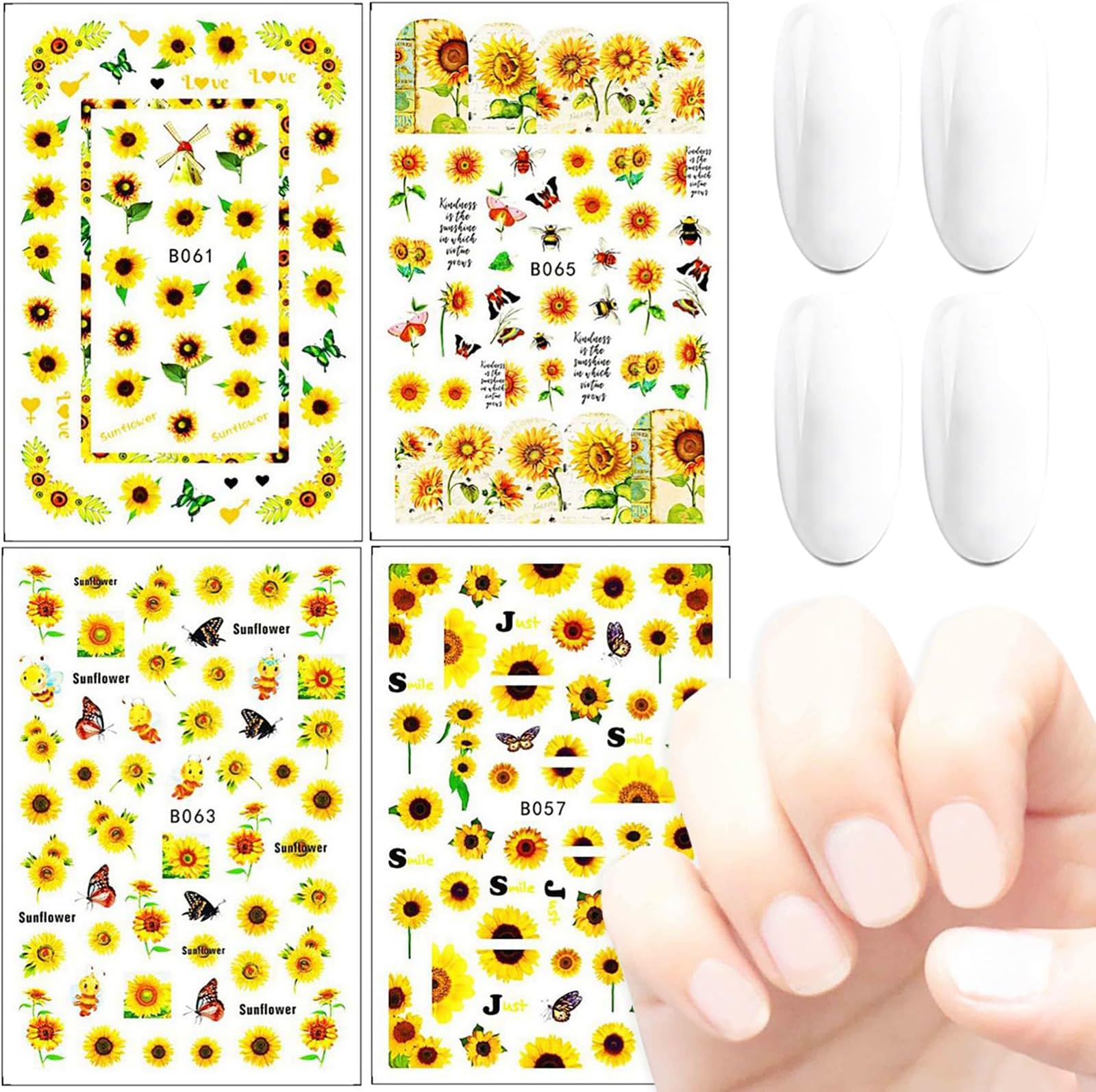 DIBESTS Cute Cartoon Nail Art Stickers 3D Self-Adhesive Design Decals Supplies Kawaii for Women Kids Girls Gifts Manicure Decoration Accessories (2 Sheets 150+ Decals) 2 Count (Pack of 1)