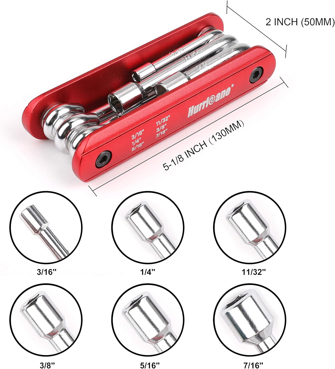 Folding Nut Driver Set SAE 6-In-1 Aluminum Handle by Hurricane : Tools & Home Improvement