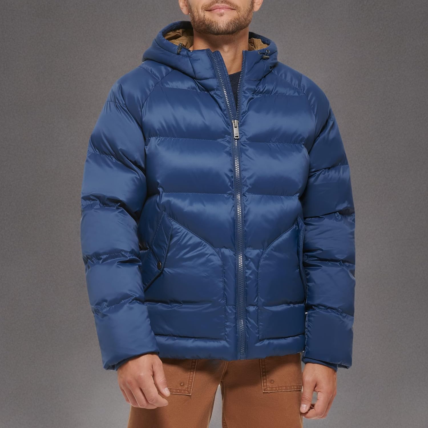 DOCKERS Men's Dockers Men's Recycled Quilted Hooded Puffer Jacket