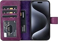 Vista 75 de HARDISTON Funda de piel auténtica de alta calidad hecha a mano para iPhone XR, tarjetero doble, funda magnética desmontable, función atril Marrón