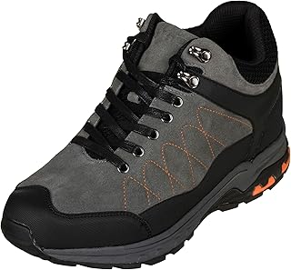 Men's Invisible Height Increasing Elevator Shoes - Suede Lace-up Hiking Boots - 3.2 Inches Taller