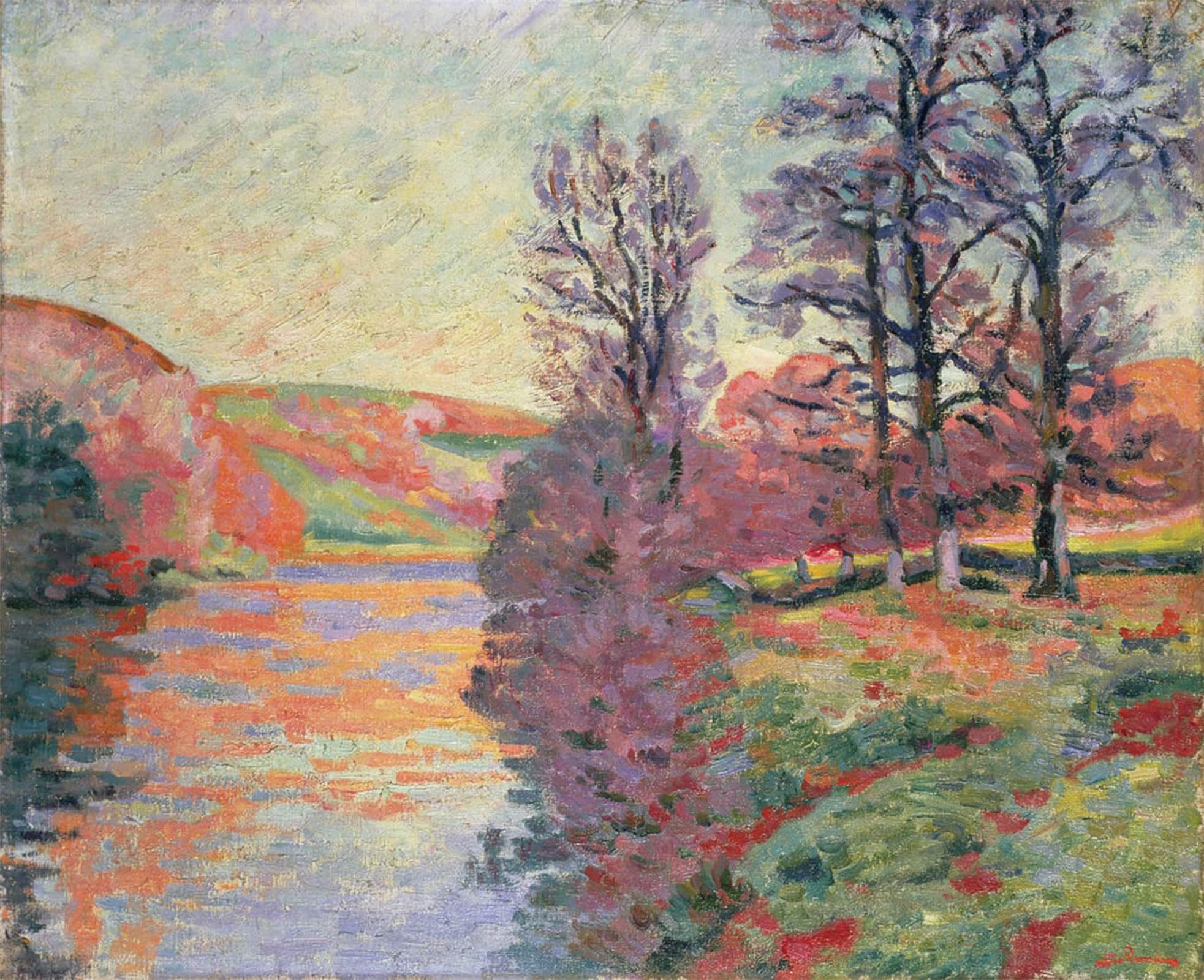 Serendipitp No Frame Vintage Picture Print On Canvas Wall Art Poster Landscape From The River Creuse By Jean Baptiste Armand Guillaumin Artwork Print Poster For Wall Decor 60X90cm