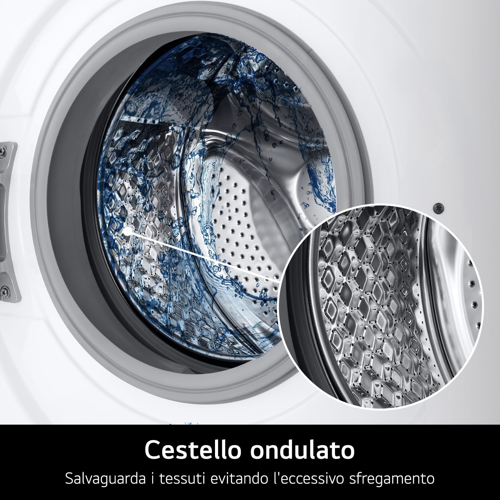 LG F4NA10S8NWK Lavadora Slim 8 kg Carga frontal Serie A1 Clase A 1400 revoluciones Programa Higiene con Vapor Parte Superior Desmontable Independiente Diseño Simple Blanco