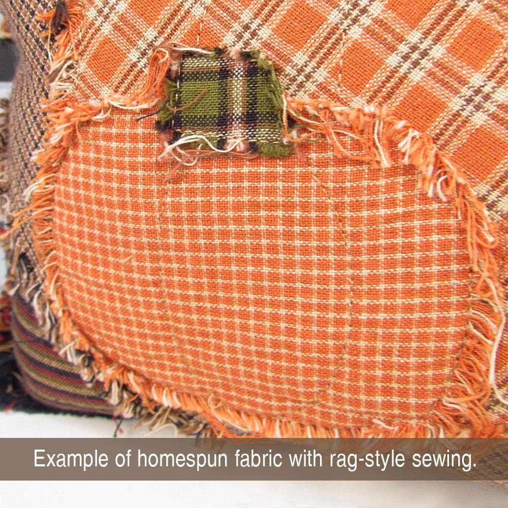 Pumpkin Spice 1 Autumn Homespun Cotton Plaid Fabric by JCS - Sold by The Yard