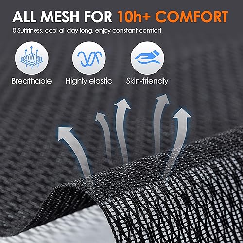 Miniatura 8 de GABRYLLY Silla de oficina ergonómica de malla, silla de escritorio ajustable para el hogar con reposabrazos plegable, reposacabezas 2D, asiento