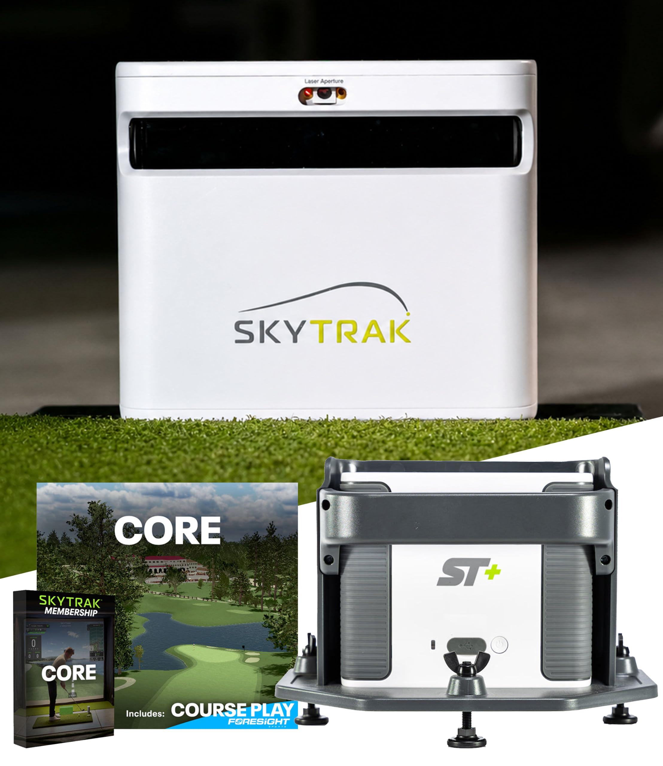 SkyTrak+ Golf Launch Monitor Bundle with Free Foresight Course Play