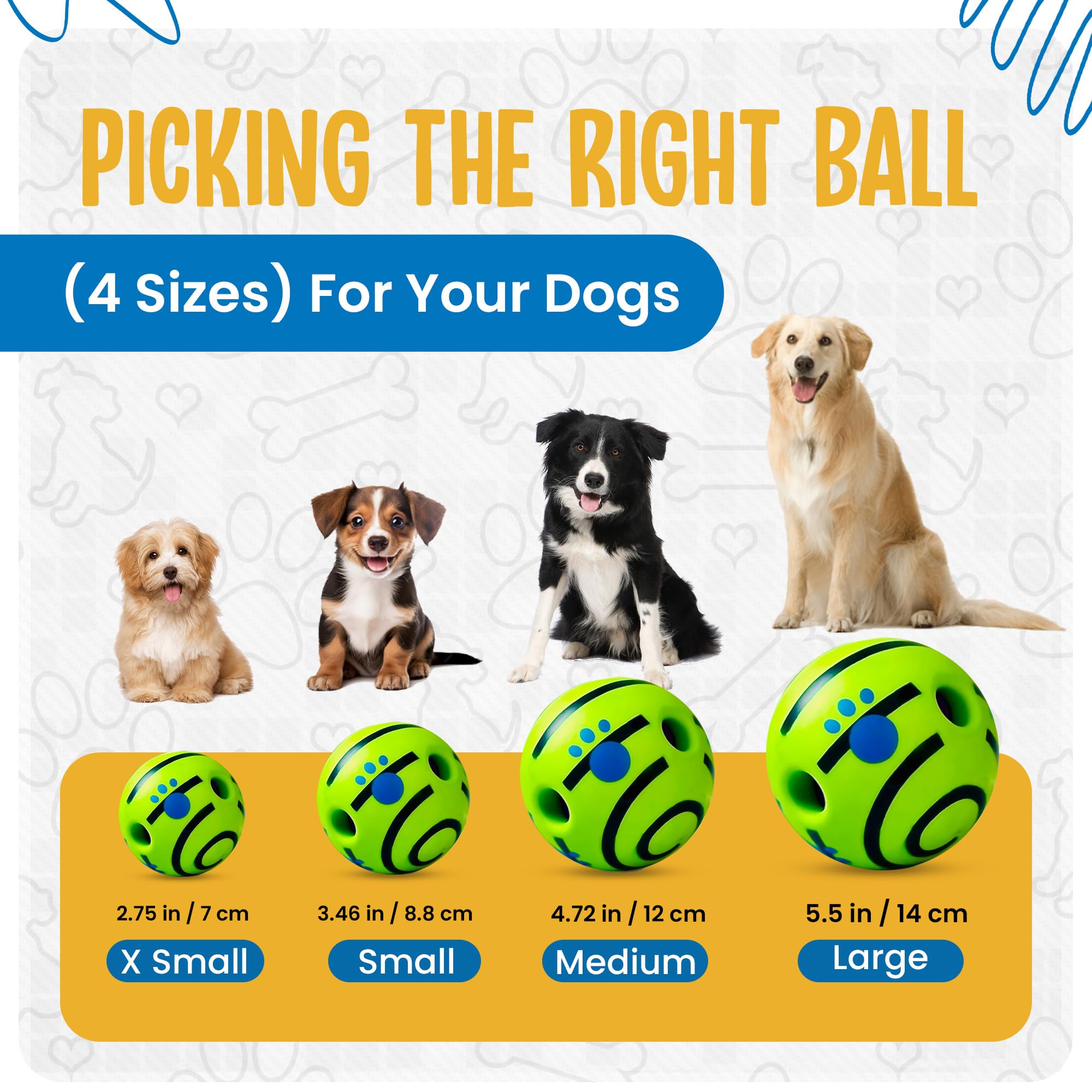 SIKARAAM Durable Wobble Giggle Squeaky Indestructible Dog Ball for Small & Medium Breeds (4.72"), Black Line, 4.72 inch - Image 4