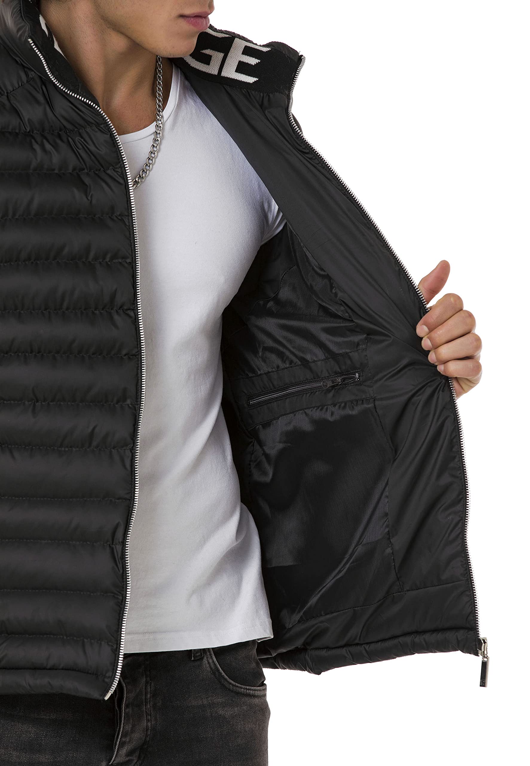 Red Bridge - Gilet da uomo con colletto alto, con stampa a collar