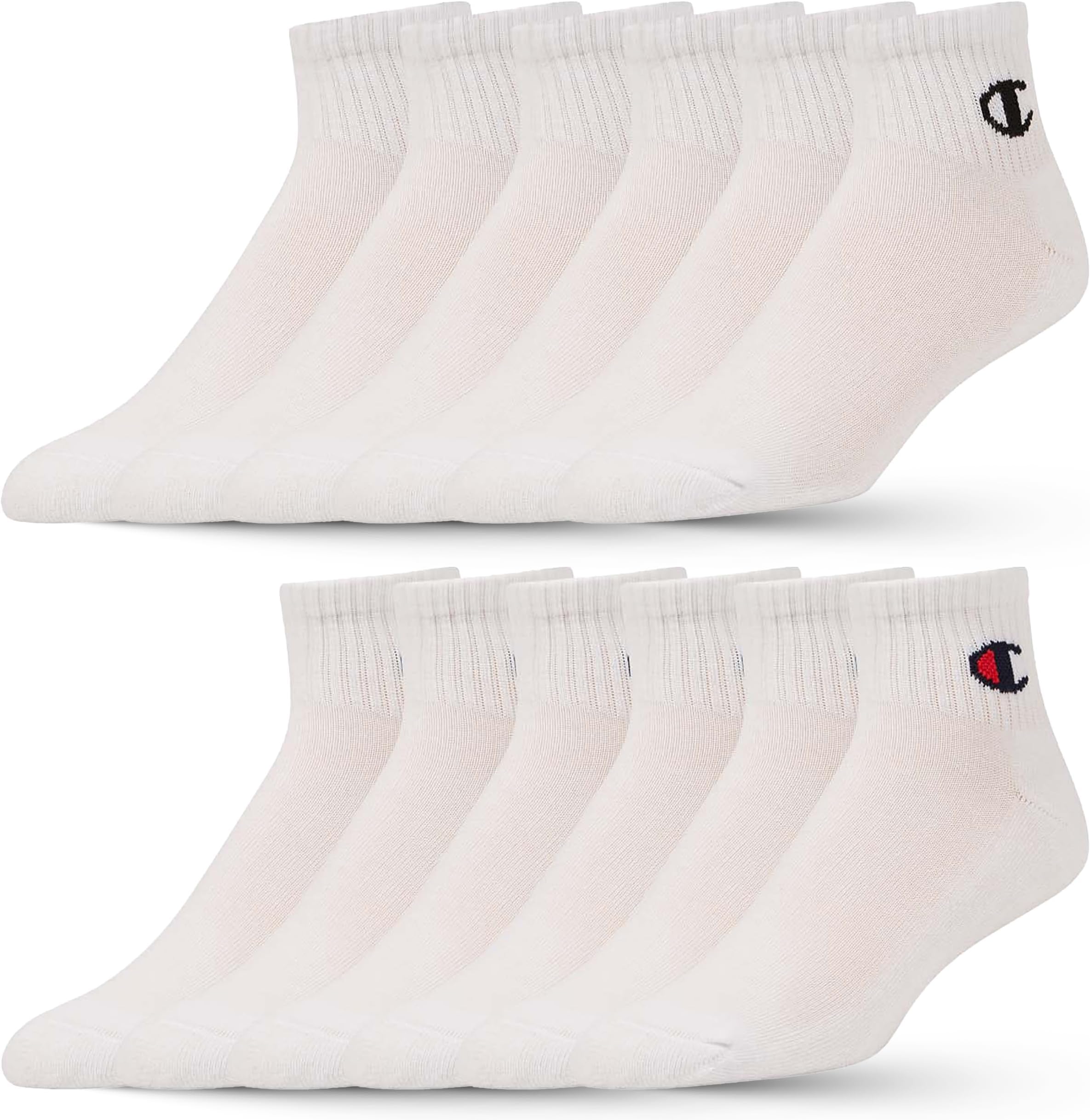 ChampionBoys & Girls Socks - 12 Pair Crew, Low Cut, No Show, Ankle & Quarter Socks