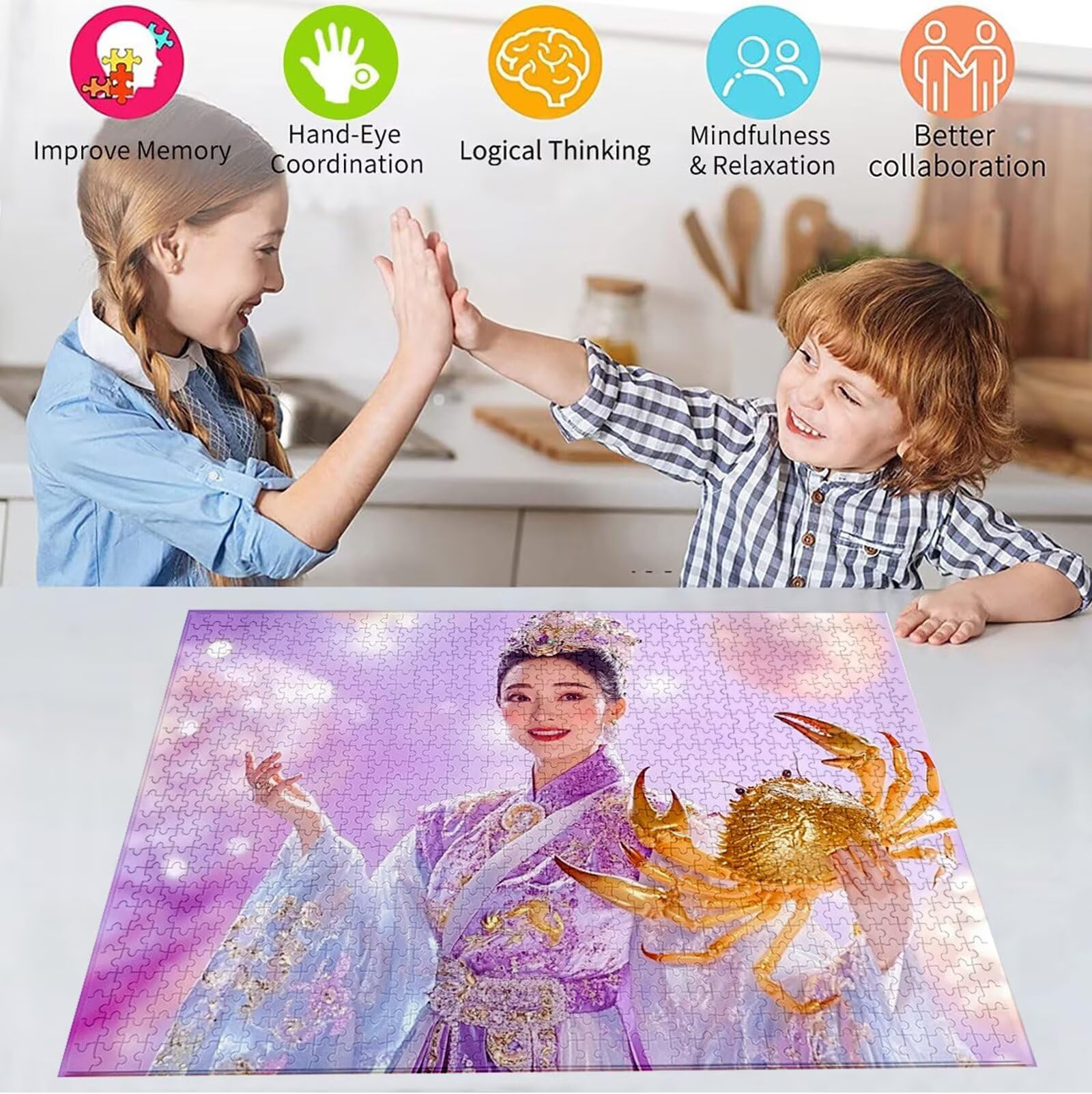 Puzzle 2000 Teile Traum Puzzle Erwachsene, Holzpuzzle für Erwachsene und Teenager, Klassische Puzzles Frau Jigsaw Puzzles, DIY Groß Puzzelmatten 100x70cm, Wand Dekor oder Weihnachten Geschenk H-3326
