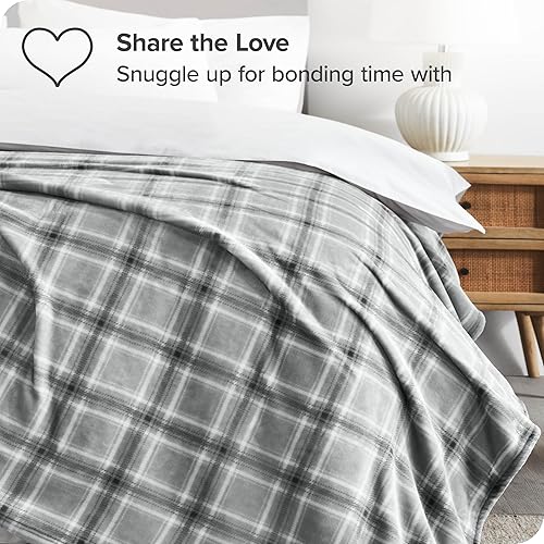Miniatura 5 de Bare Home Manta de forro polar, manta a cuadros escoceses, manta ligera para cama, sofá, campamento y viajes, microfelpa, manta cálida ultrasuave