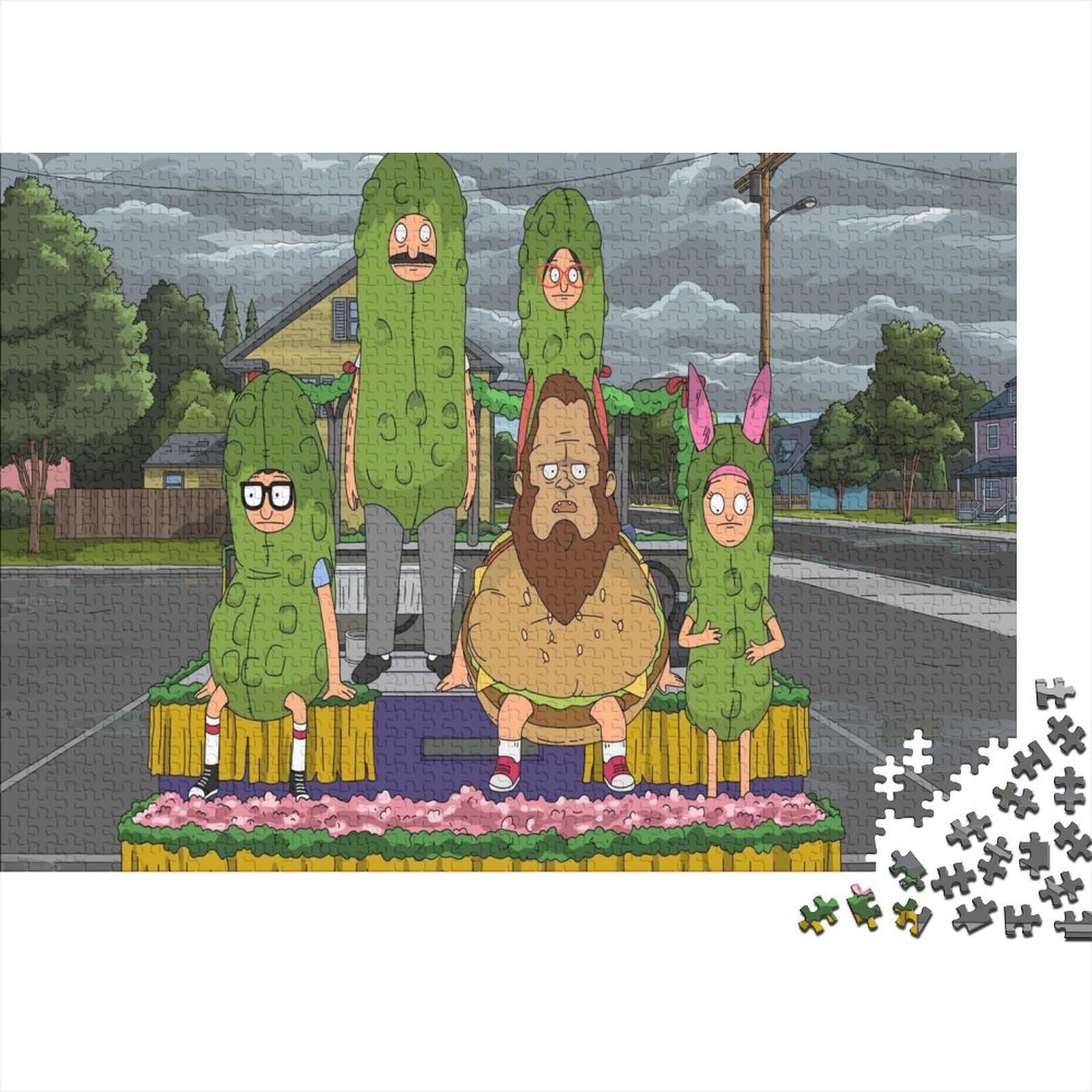 MJCZEGDCR Bobs Burgers 1000 Pieces Wooden Jigsaw Puzzles Adults Fun Home Decoration Toy Intellectual Game Stress Relief Toy Education Game Relaxation And Intelligence 1000pcs (75x50cm)