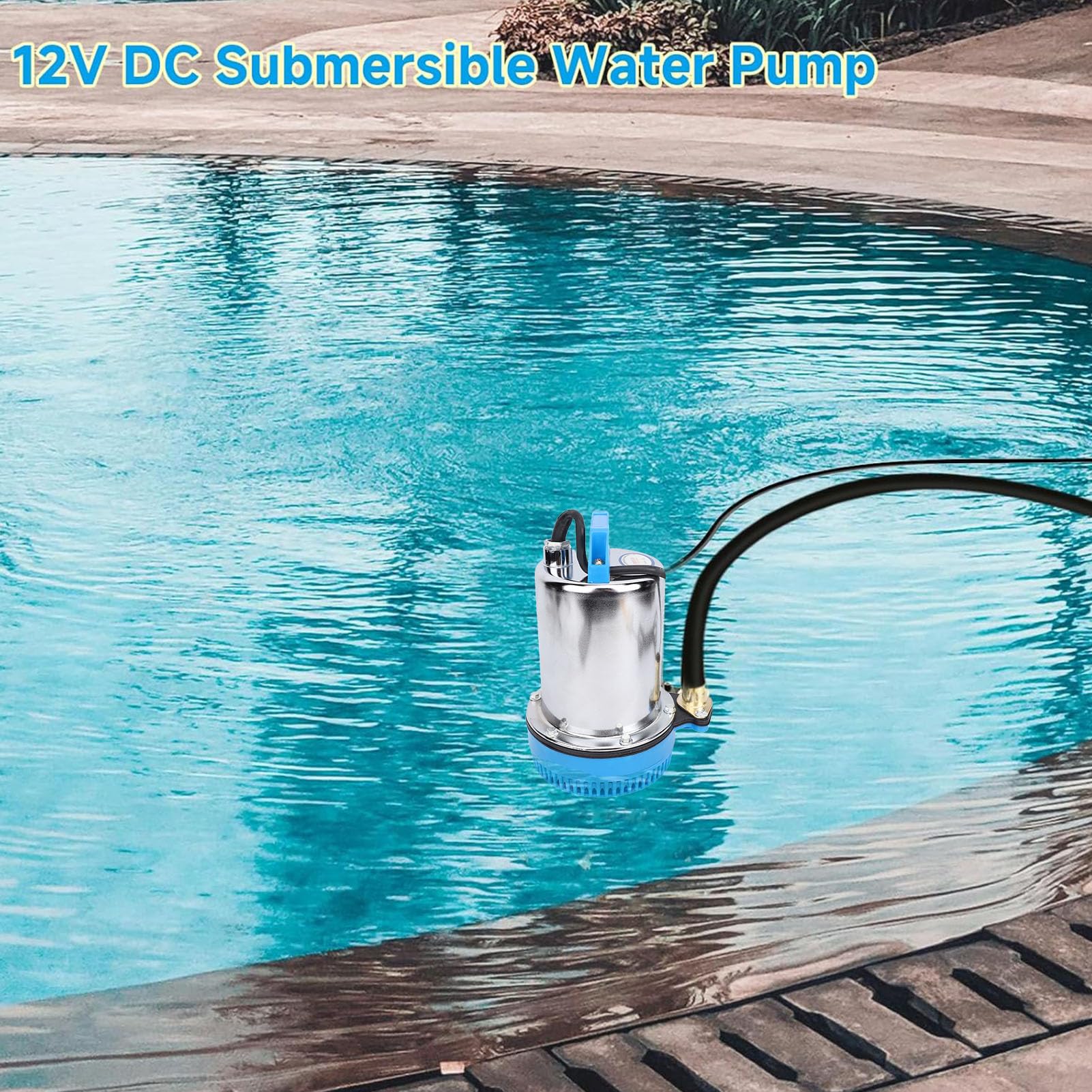 Pompa Sommergibile a Trasmissione Magnetica, Funziona con Energia Solare o Batteria, Pompa di Trasferimento Dell'acqua, per Giardinaggio Stagni Piscine, Acquacoltura