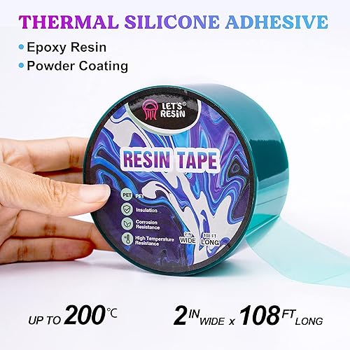 Miniatura 2 de LET'S RESIN Cinta de resina, cinta epoxi de 2 pulgadas de ancho x 108 pies de largo, cinta adhesiva térmica, aislamiento térmico de alta