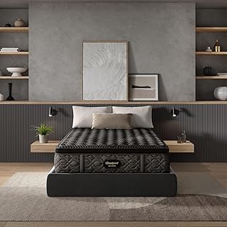 Black Series One 14.75" Medium Pillow Top Queen Mattress - Breathable, Cooling, and Supportive - CertiPUR-US Certified, 100-Night Sleep Trial, and 10-Year Limited Warranty