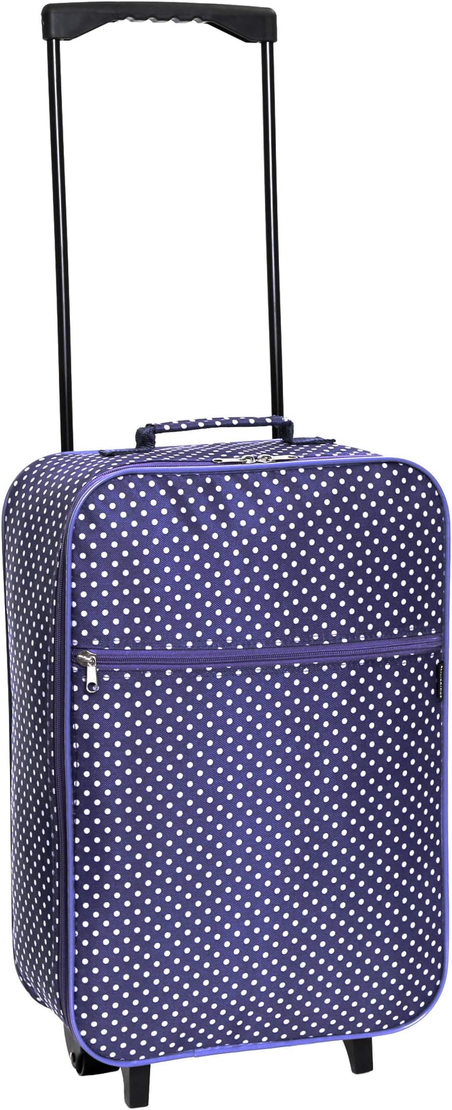 Slimbridge Cabin Carry-on Hand Luggage Suitcase Bag Ultra Lightweight 55 cm 0.95 kg 27 litres 2 Wheels, Barcelona Purple Dots