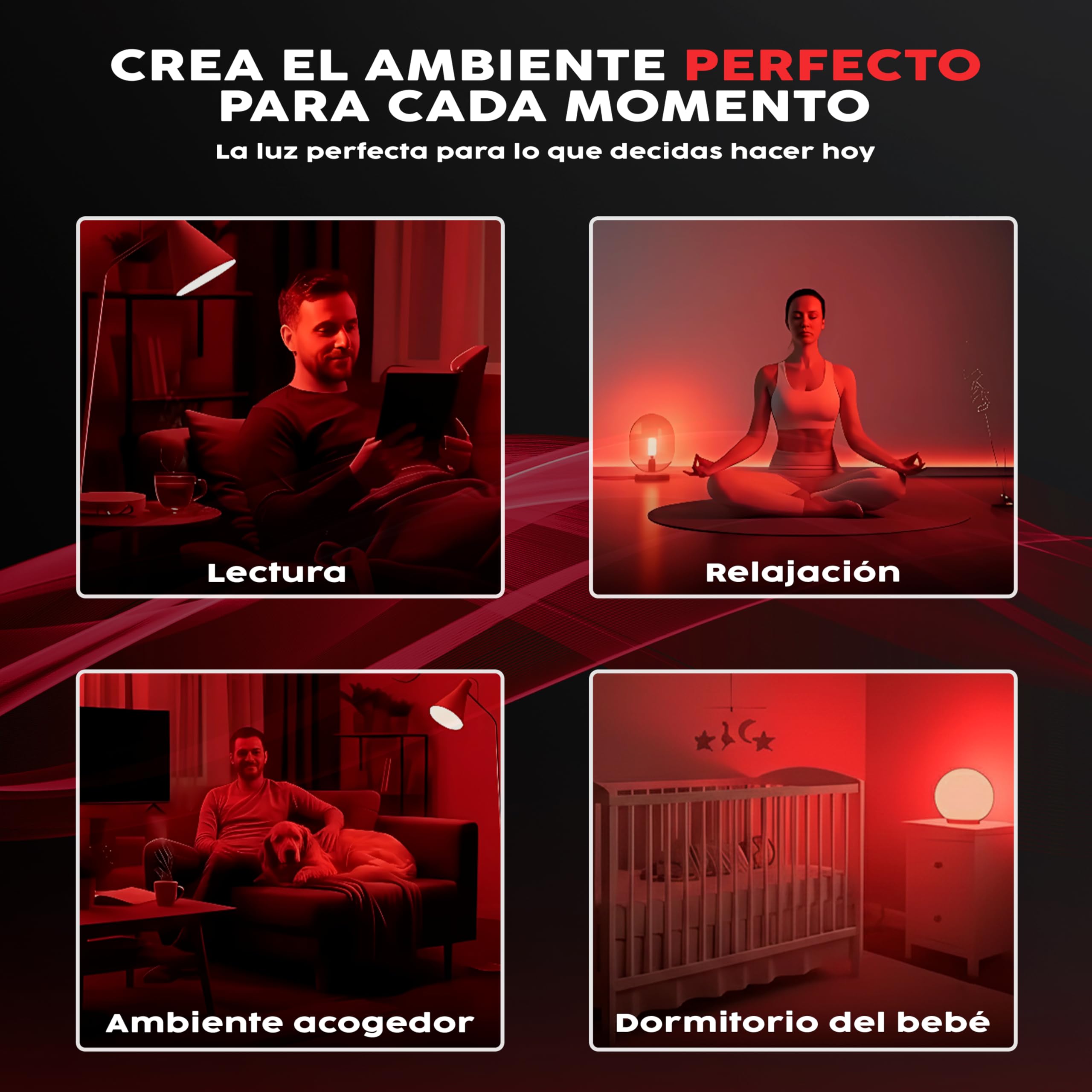 Pack de 2 Bombilla de Luz Roja Nocturna Melatonina E14 | Bombilla Roja Para Dormir | Bombillas Rojas Para Dormir | Luz Roja Nocturna | Bombilla Roja Melatonina | Luz Nocturna Melatonina