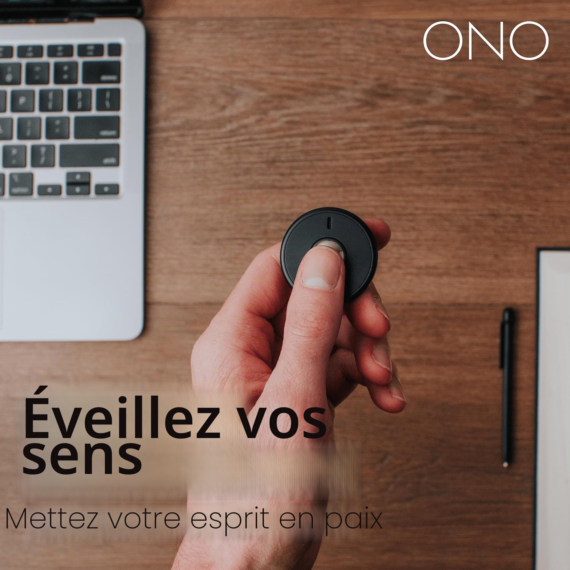 ONO Scroller - Jouet Fidget portable pour adultes, aide à soulager le stress, l'anxiété, la tension, favorise la concentration, la clarté, design compact et portable (noir, aluminium)