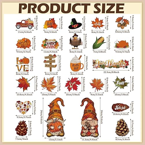 Miniatura 2 de 25 imanes de Acción de Gracias para refrigerador, decoración de Acción de Gracias, gnomos de otoño, imán de calabaza y arce, decoración de otoño
