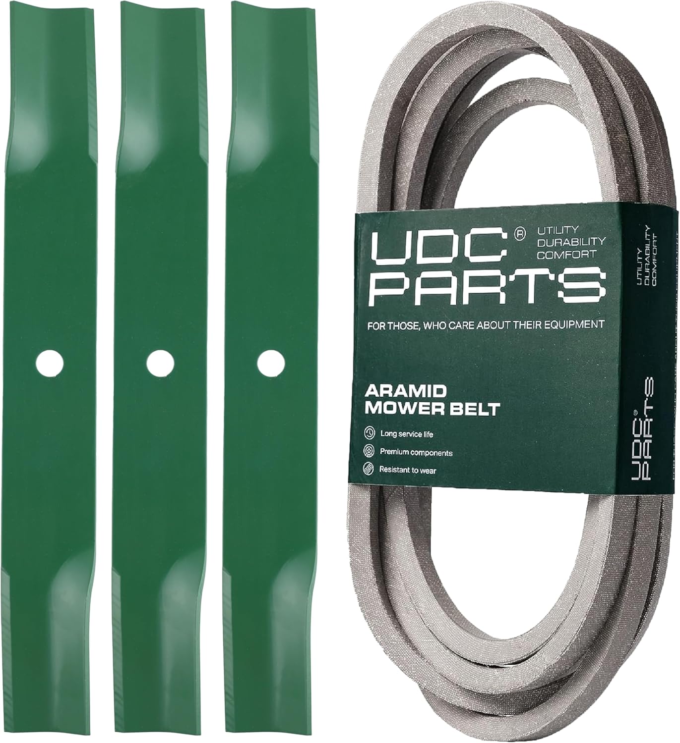 UDC Parts 110-6892/115-5059-03 Mower Deck Belt + High Lift Blades 3 Pack/Fits Toro TimeCutter Z Series