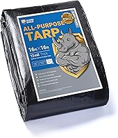 Vista 23 de GUARD SHIELD Lona resistente impermeable de 12 x 16 pies, gris, lona grande para exteriores, 12 mil