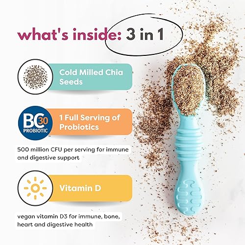 Miniatura 4 de Tiny Sprouts Mezcla orgánica de digestión de semillas de chía molida y lino y paquete de semillas de chía molidas + probiótico de porción completa +