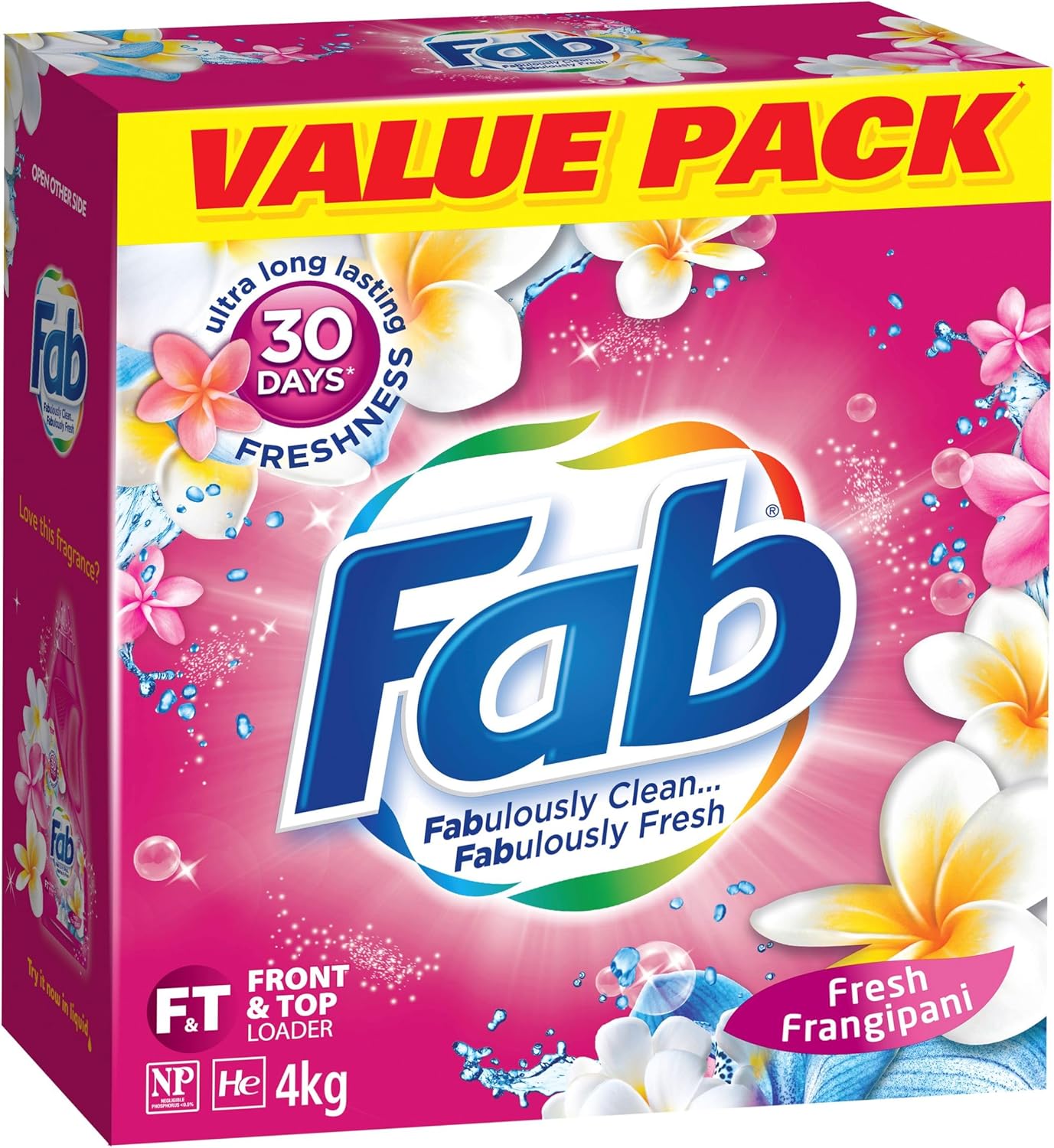 Fab Fresh Frangipani Laundry Powder Detergent 4Kg