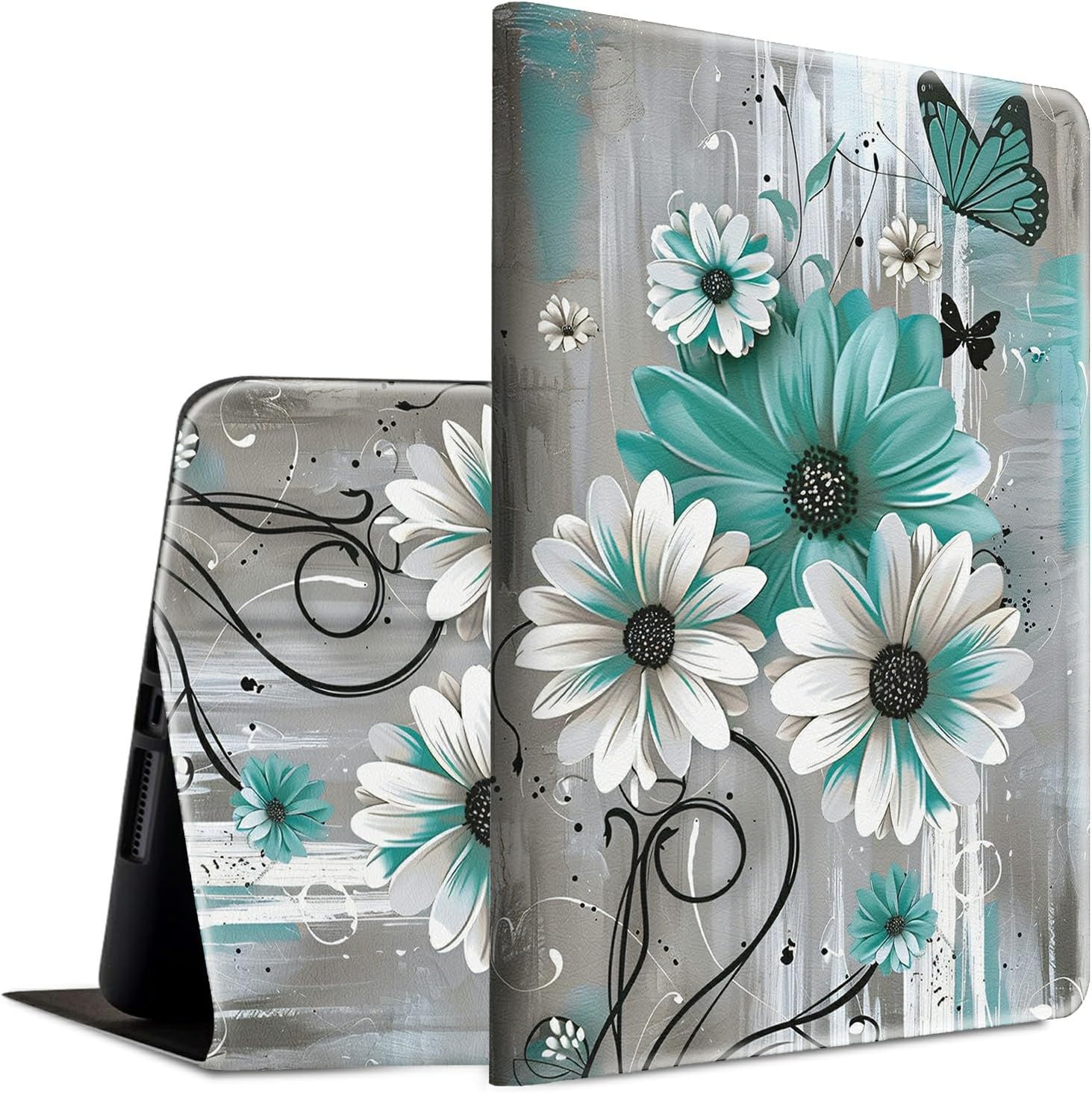Case for Kindle Paperwhite 12th Generation & Kindle Colorsoft Signature Edition 2024 7 inch Lightweight Smart Case Adjustable Stand Protective Cover with Auto Wake/Sleep - Sunflowers and Butterflies