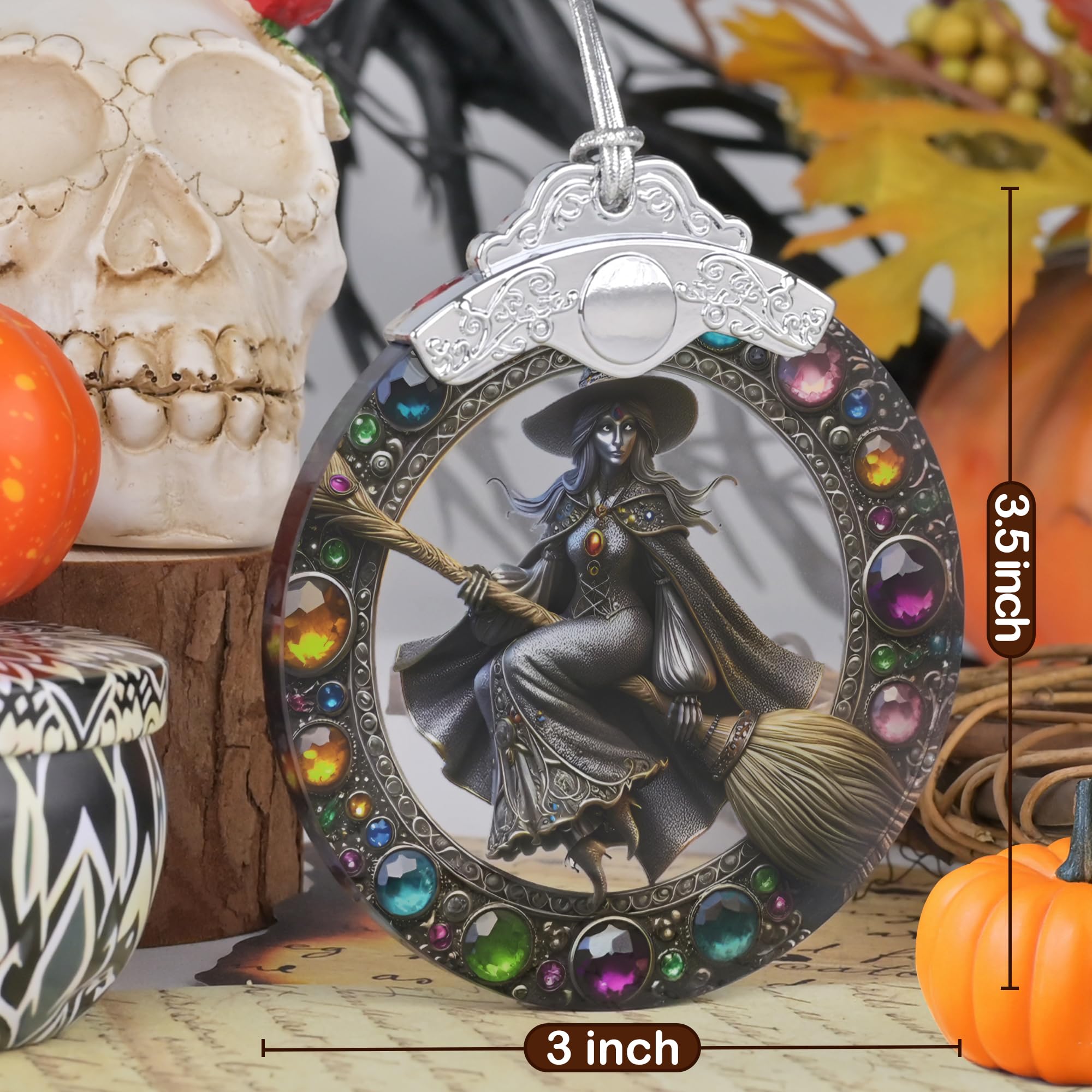 Witch Stained Glass Orament - Christmas Ornament - Christmas Decorations for Tree - Holiday Present ldeas - Gift Exchange