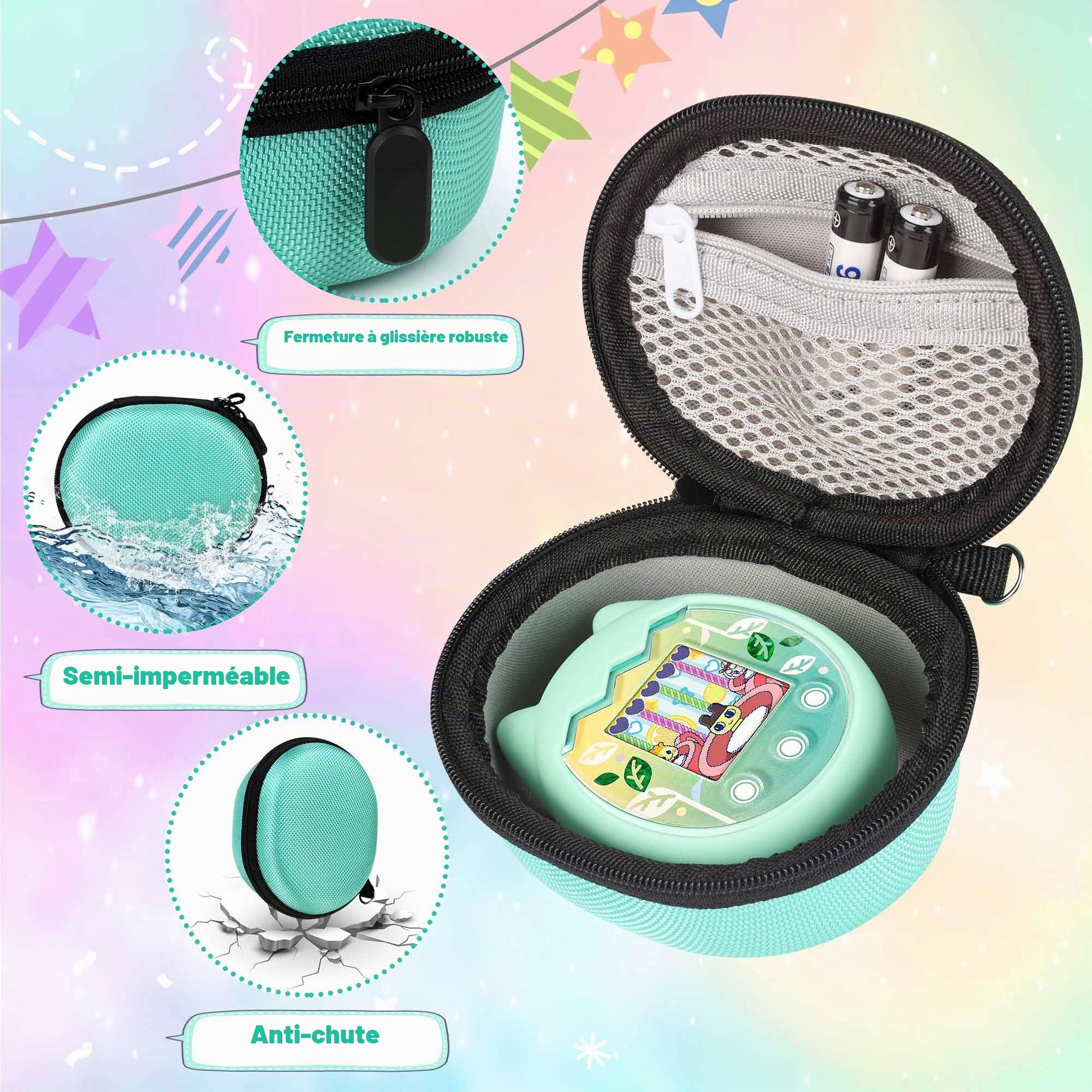 Housse en silicone et étui rigide Meetikar pour Tamagotchi Pix Protection d'écran et accessoire