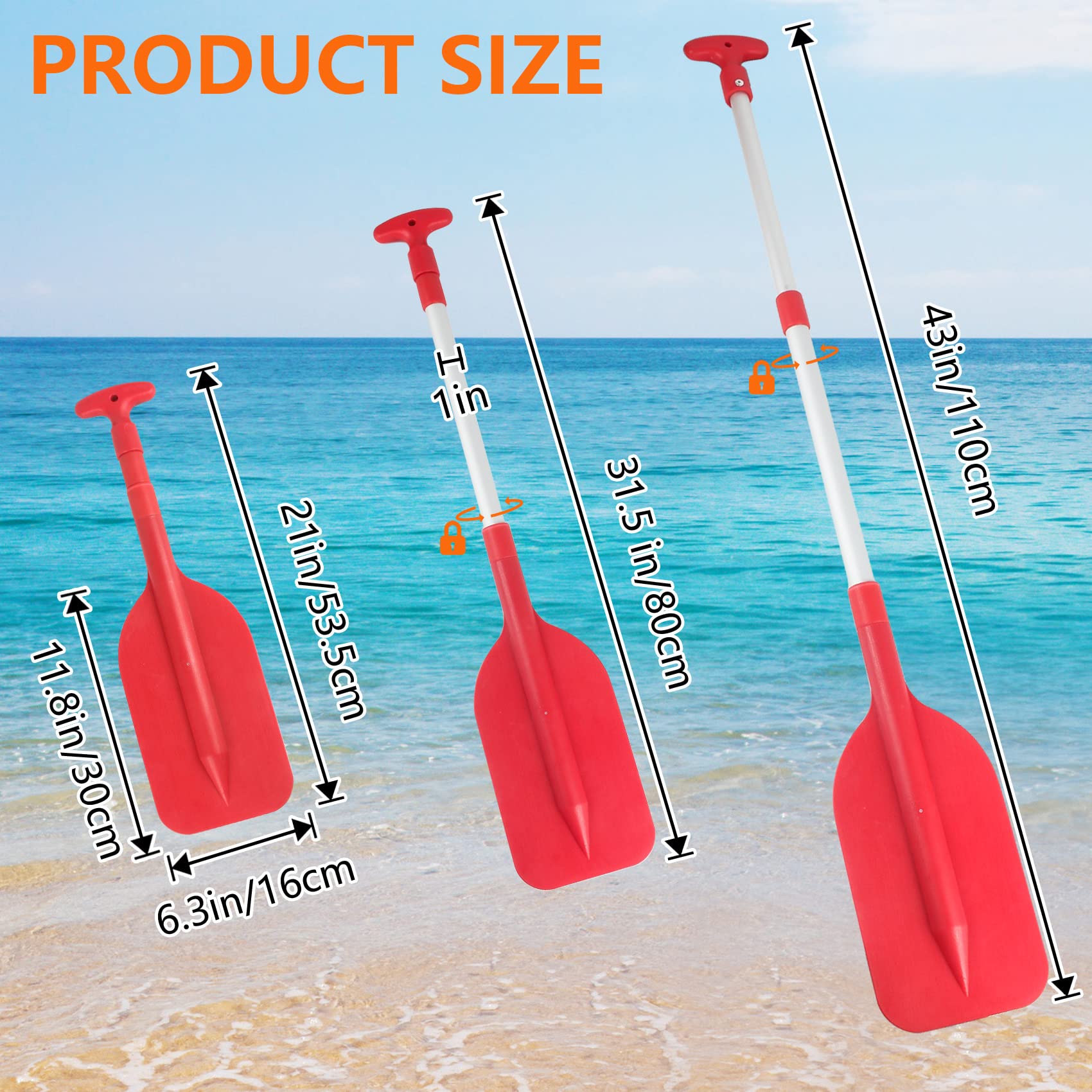 Lot De 2 Rames De Bateau Pliables 45 Pouces - Plastique Léger, Détachables, Pour Bateau Gonflable, Kayak, Canoë