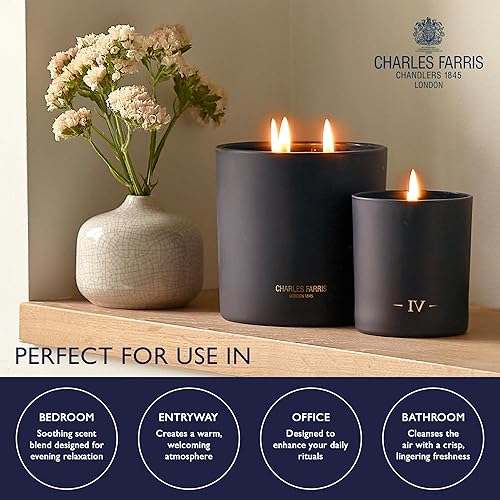 Vista 15 de Charles Farris Vela perfumada de lujo – 1 mecha, vertida a mano, larga duración, combustión limpia, 7.5 onzas, quema hasta 50 horas, fabricada