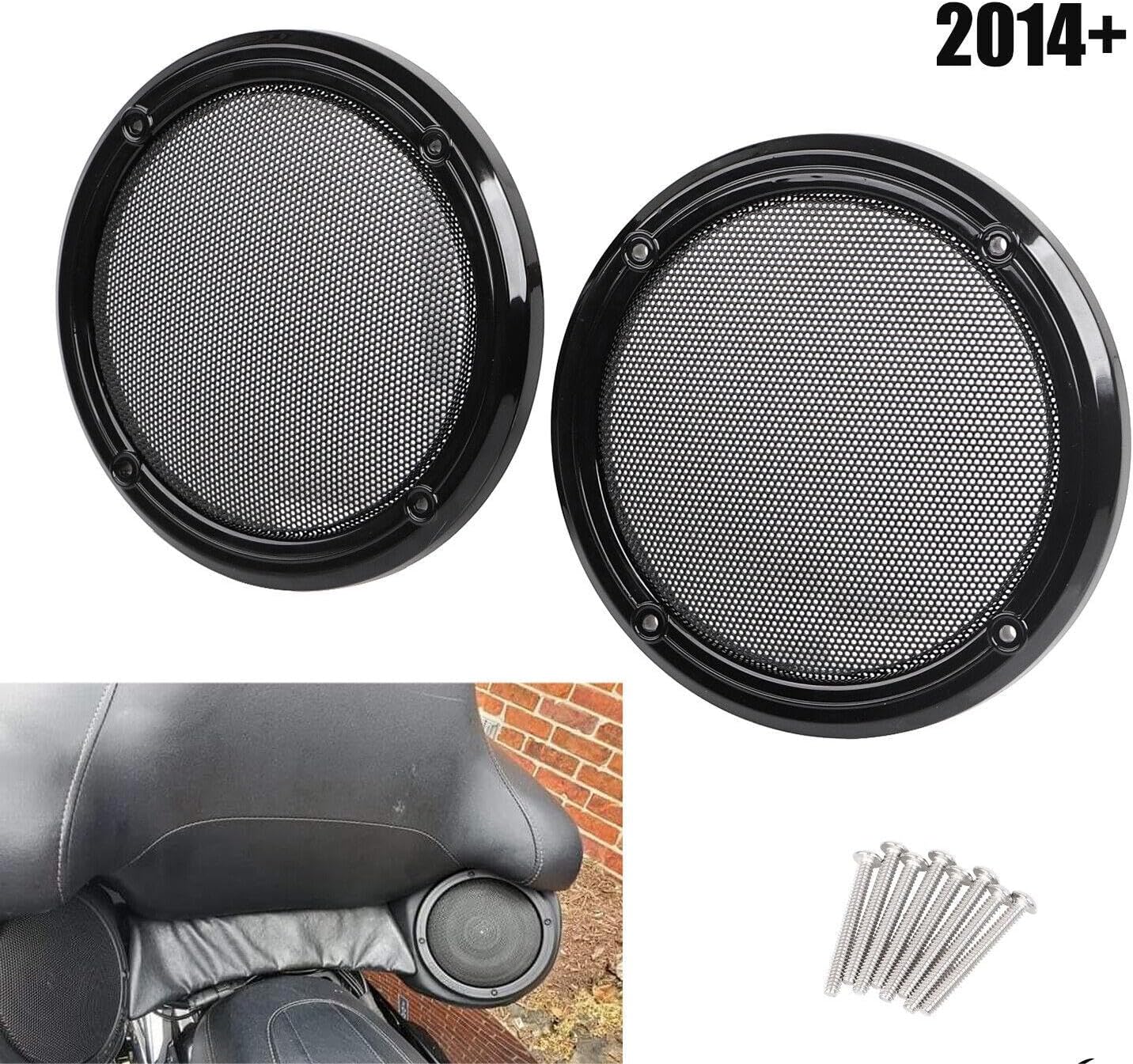 Rear Tour Pack Pak Grill Covers Replacement Pod Grilles Rear Speaker Grills for Harley Electra Glide Street Glide 2014-2023 Road Glide 2016-2019