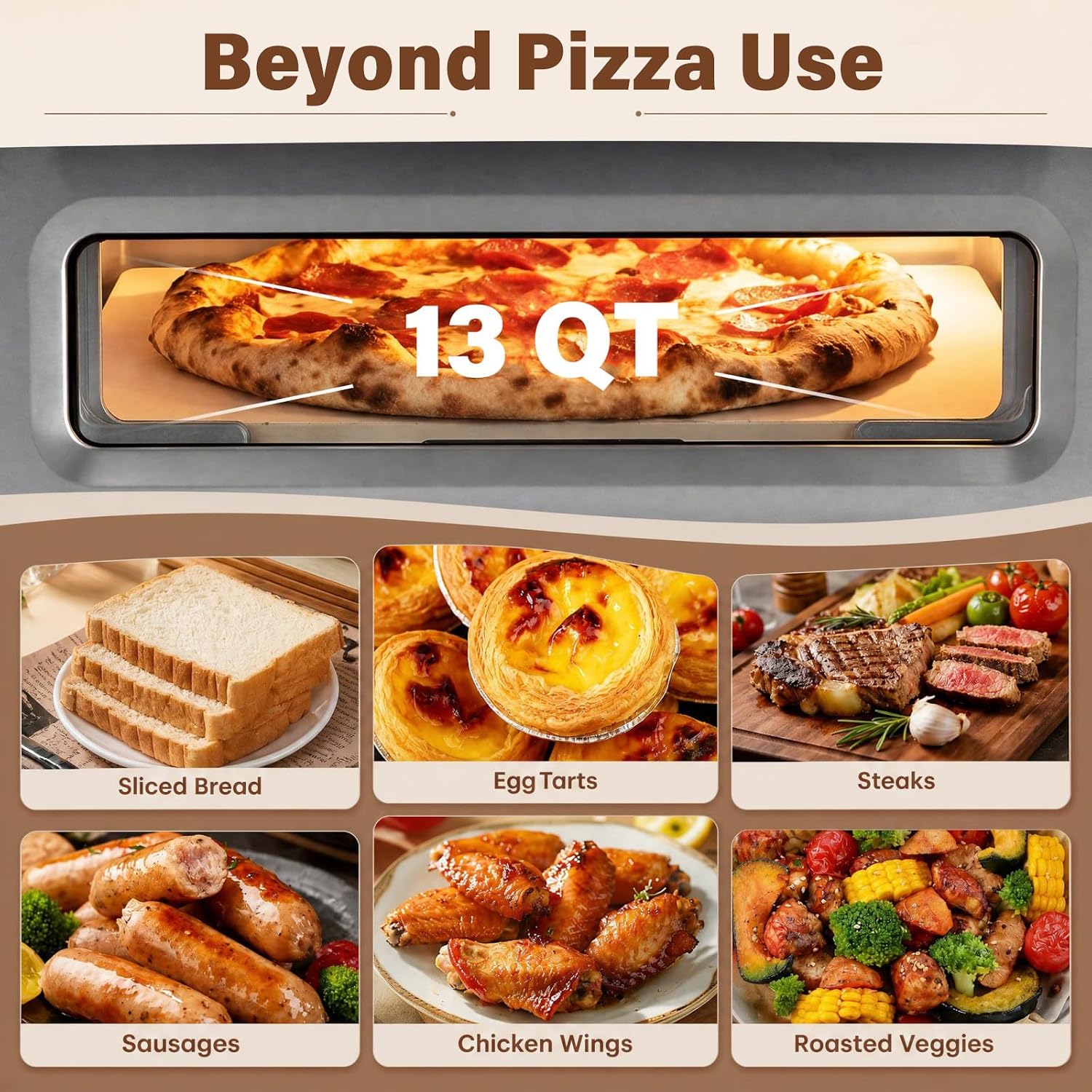 DORTALA 12" Indoor Electric Pizza Oven with 850°F High Heat, 2-Minute