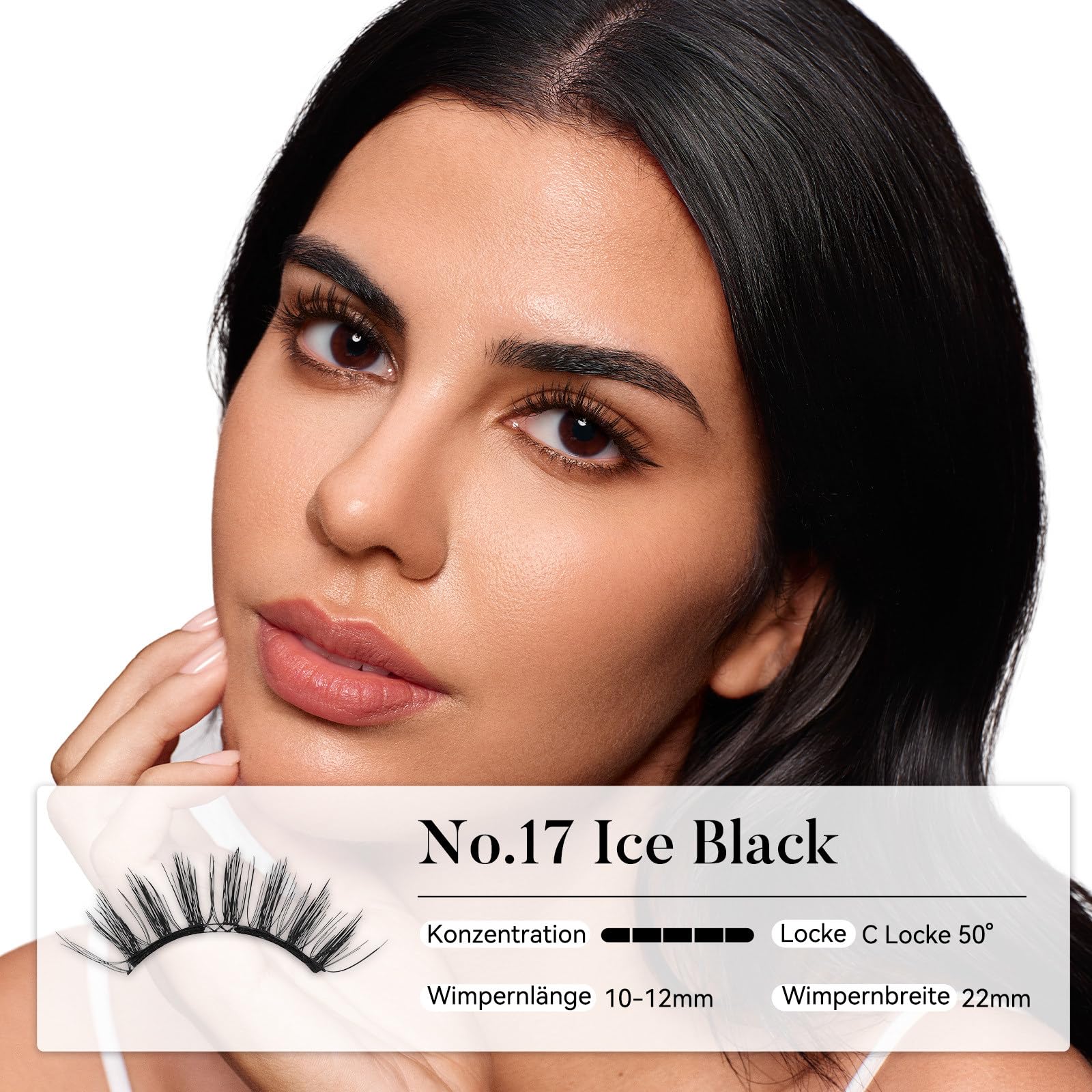 WOSADO [Nr.17 Ice Black] Offizieller Shop Weiche Magnetische Wimpern Set mit Applikator Wiederverwendbare Kleberfreie Wispy Magnetische Wimpern
