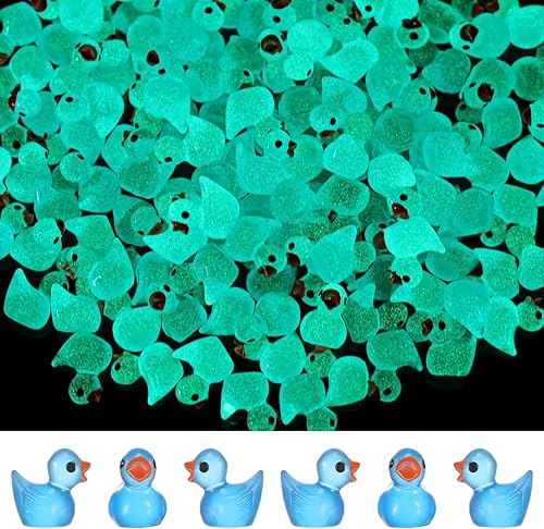 Miniatura 7 de Tarpop 150 piezas de pequeños patos luminosos de resina, mini patos en miniatura, micro casa de muñecas, accesorios de pato, adornos de decoración
