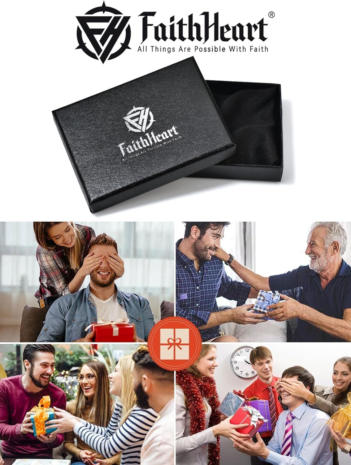 FaithHeart Stainless Steel Cuban Link Bracelet for Men, Gold Plated/Black/Silver Mens Chain Bracelet 8/12/17mm Width, 7.5/8.3/9.1 Inch Length Sturdy Wrist Bracelets Hip Hop Jewelry, with Gift Box - Image 7