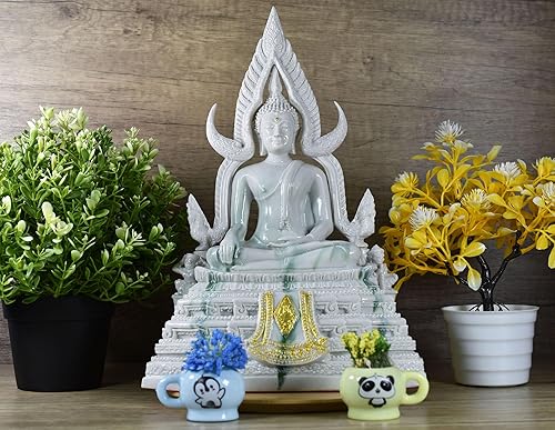 Miniatura 2 de BUDDHO Chinnaraj Estatua de Buda de 12 pulgadas de alto. Estatua de Buda tailandés para decoración del hogar, escultura de Buda pequeño regalo de