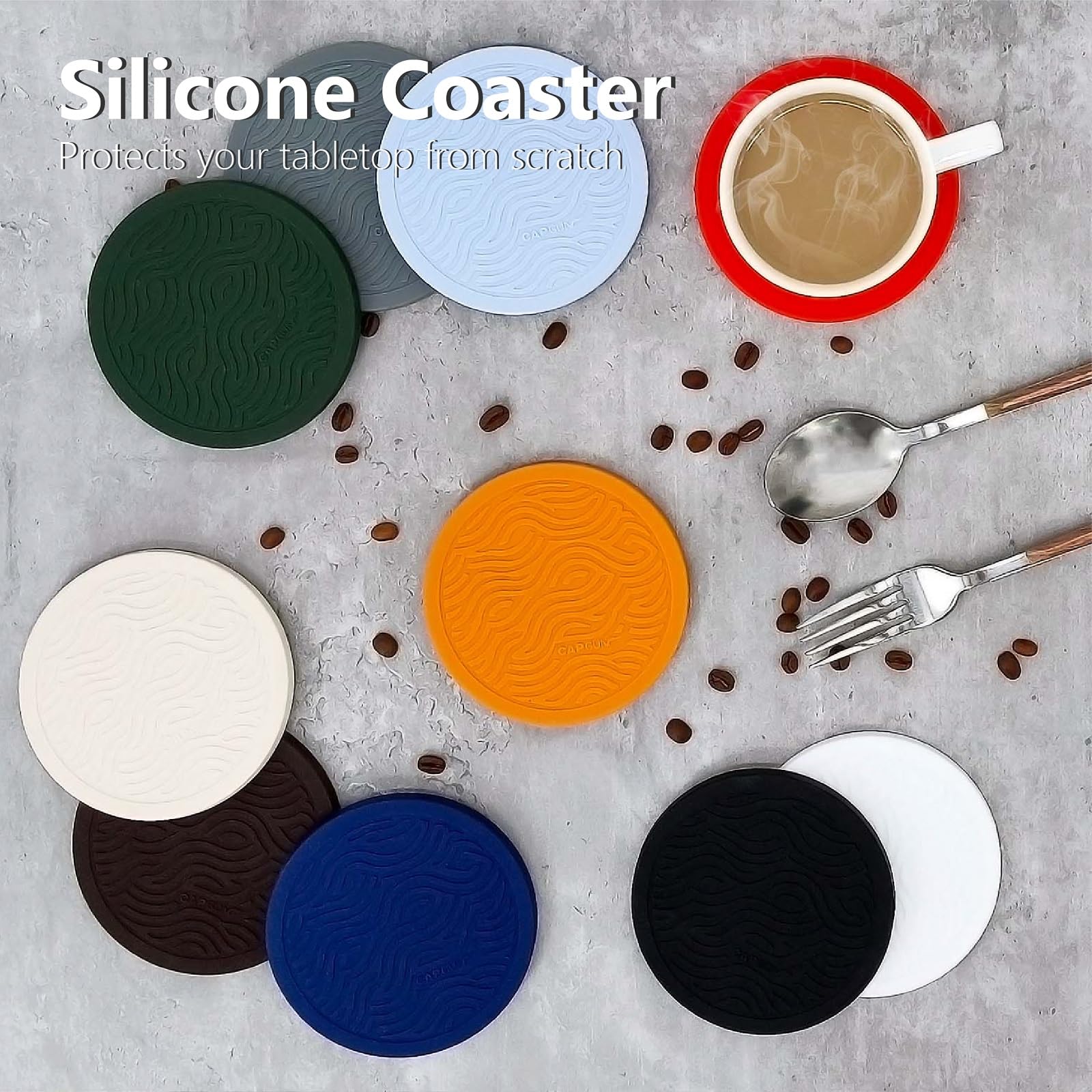 Compra Sourcing Map 12 Posavasos De Silicona Con Soporte, Posavasos Redondos De 4 Pulgadas Para Bebida, Antideslizantes, Antiadherentes, Resistentes Al Calor, Lavables Para Tazas, Protección De Mesa En