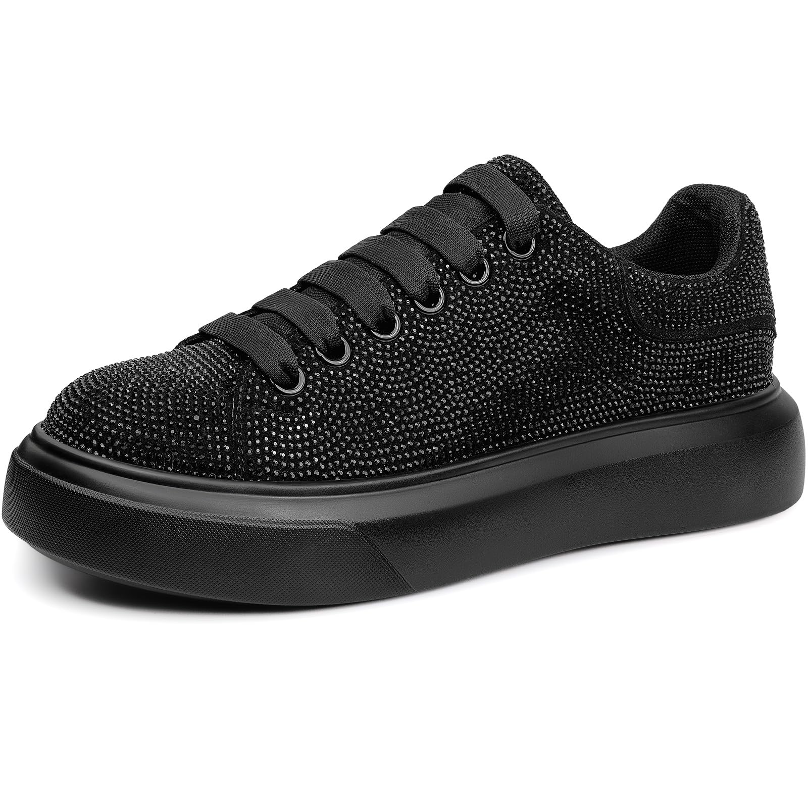 Scarpe da ginnastica con strass scintillanti per le donne con plateau e strass alla moda glitter scarpe da tennis alla moda per matrimoni e feste nuziali