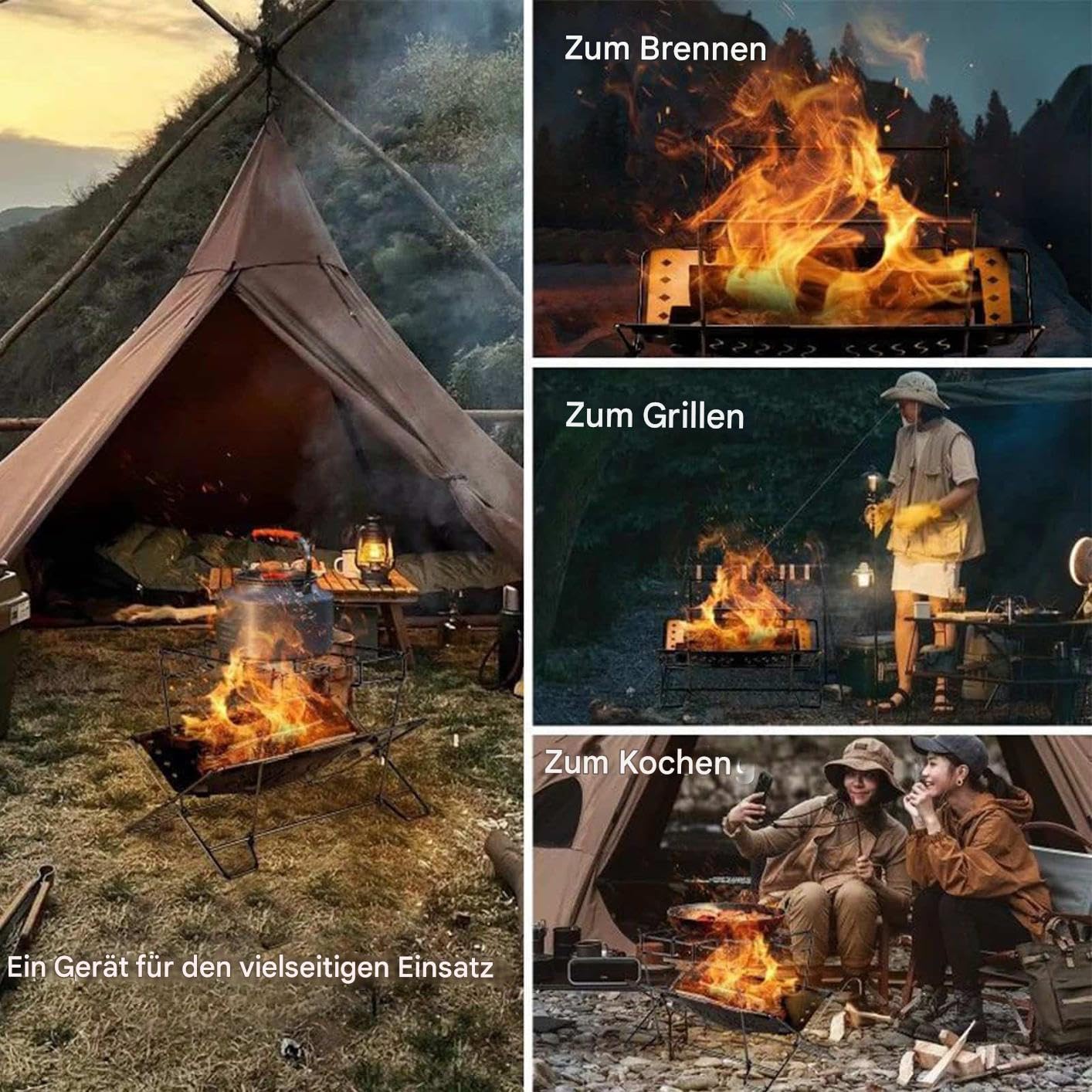 Do Ogniska Stalowy Składany Na Ognisko Turystyczne | Akcesoria Grillowe, Organizer Do Ogniska Na Taras Kemping Grillowanie Na Podwórku