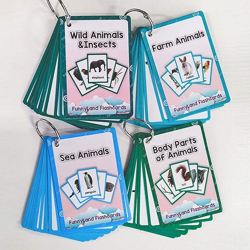 Miniatura 2 de Zwttey SalvajeGranjaAnimales marinos Partes del cuerpo Aprendizaje Inglés Tarjetas Flash Niños Montessori Juguetes Tarjetas de Bebé Tarjeta de