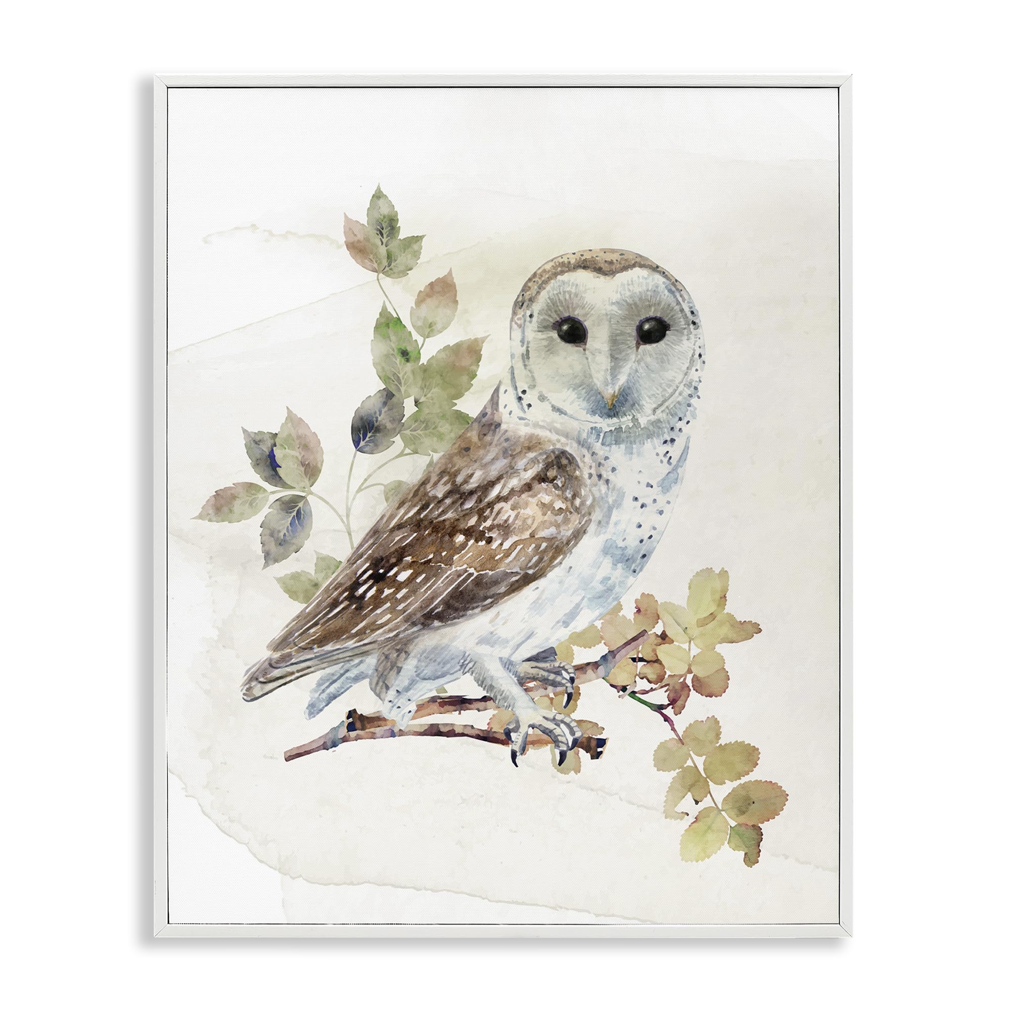 Owl Among Autumn Leaves Rustic Bird, 11 x 14 Inch Framed Giclée Print