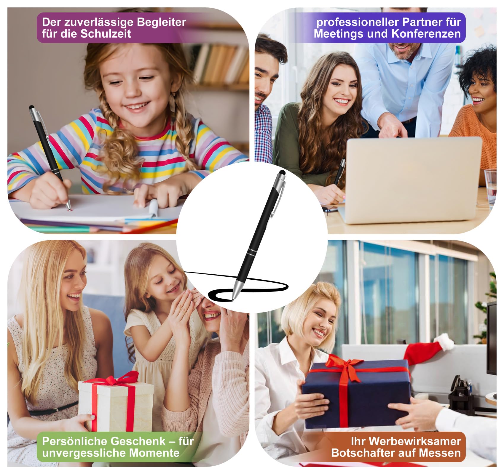 Homewit 10–1000 STK Kugelschreiber Personalisiert mit Gravur,Touchpen,300 | Werbekugelschreiber für Firmenwerbung, Messen, Büros, Schulen, Abschlussfeiern, als Kunden-, Mitarbeiter- & Businessgeschenk