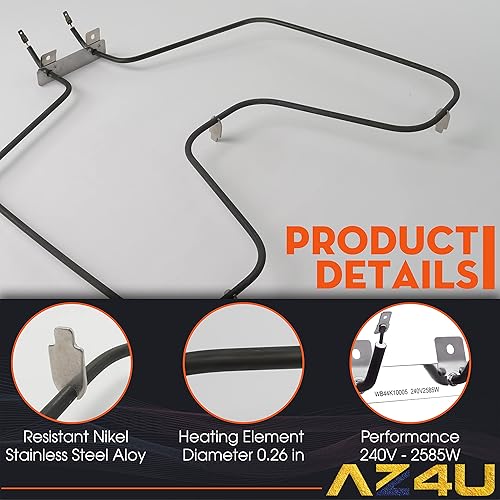 Miniatura 6 de AZ4U El elemento WB44K10005 de la hornada del horno reemplaza el elemento calefactor inferior del horno CH44K10005 WB44K10001 para GE, Hotpoint,