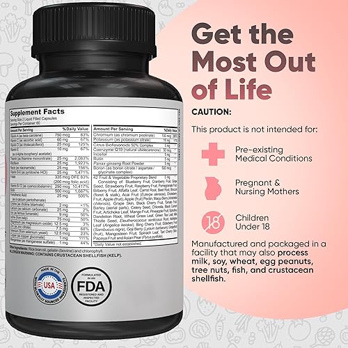 Miniatura 8 de Multivitamínico bariátrico con hierro, cápsula fácil de tragar para cirugía post bariátrica, post manga y post bypass con 42 mezclas de frutas y